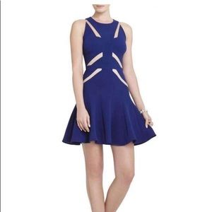 BCBGMAXAZRIA Solie Illusion Cutout Blue Dress (6)